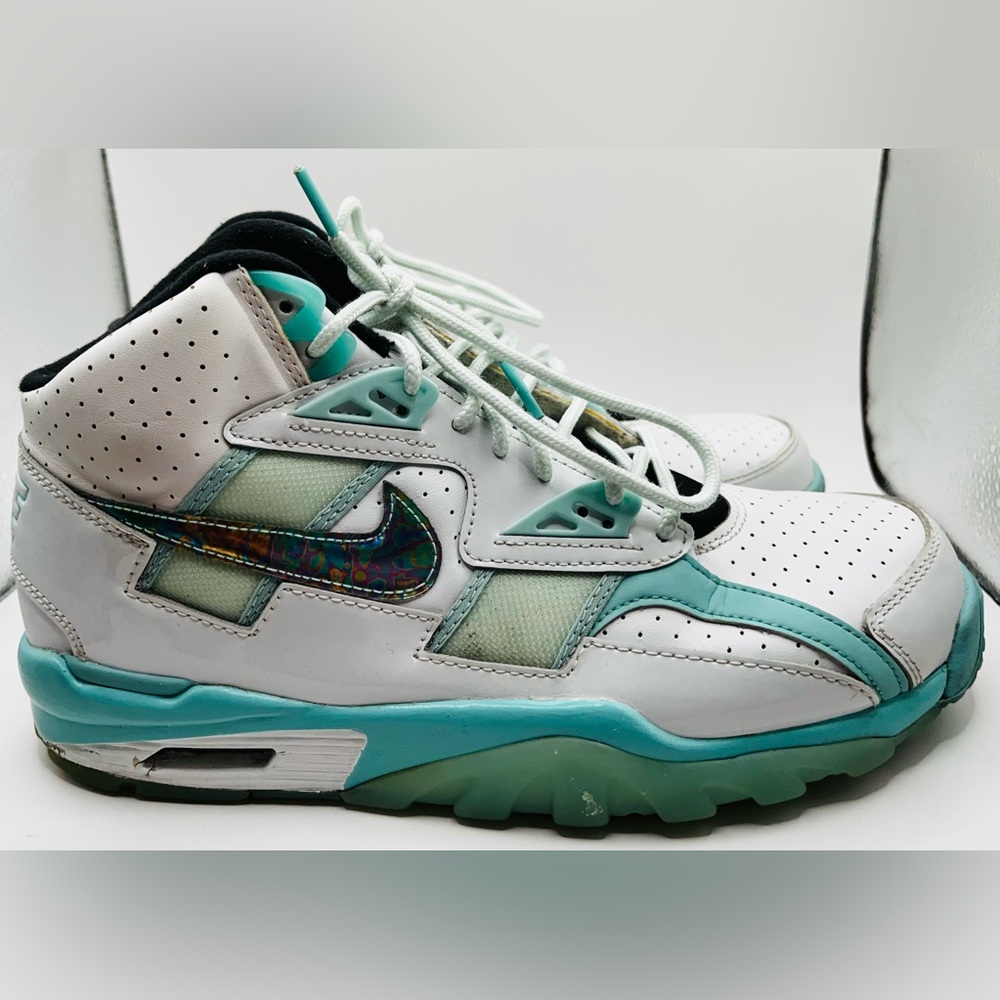Nike Air Trainor SC high Abalone. Sz 8.5. Tropical. Holographic Nike symbol.